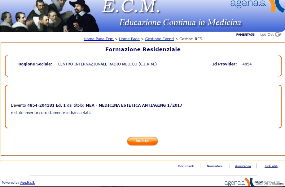 agenas 10 cred primo ottobre 2017